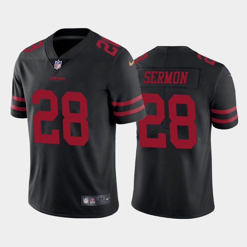 Men San Francisco 49ers #28 Trey Sermon Nike Black Limited NFL Jersey